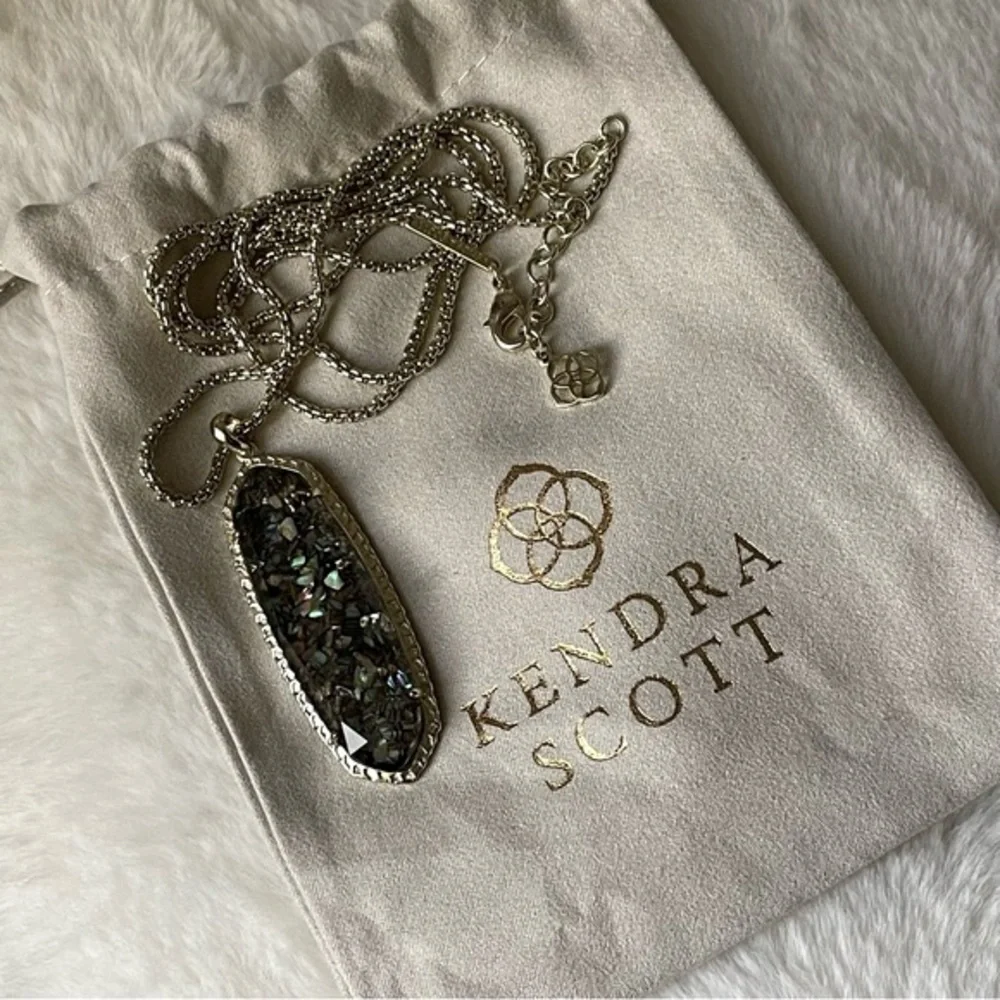KENDRA SCOTT | LAYDEN NECKLACE | CRUSHED ABALONE SHELL | GOLD TONE | 14.5" CHAIN - Picture 1 of 10